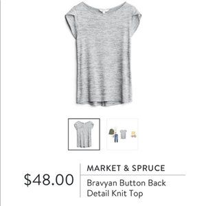 NWT Market & Spruce Brayvan Button Back Knit Top Striped Sz Medium Petite